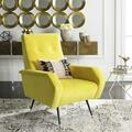 Safavieh Aida Velvet Retro Mid Century Accent Chair, Yellow FOX6258A